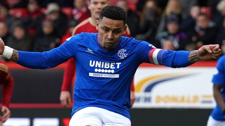 James Tavernier scores an injury-time equaliser for Rangers from the penalty spot