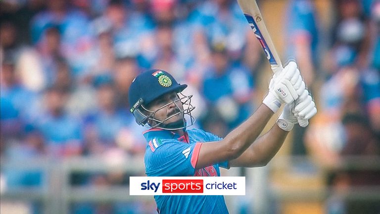 Shreyas Iyer hits biggest six of Cricket World cup so far