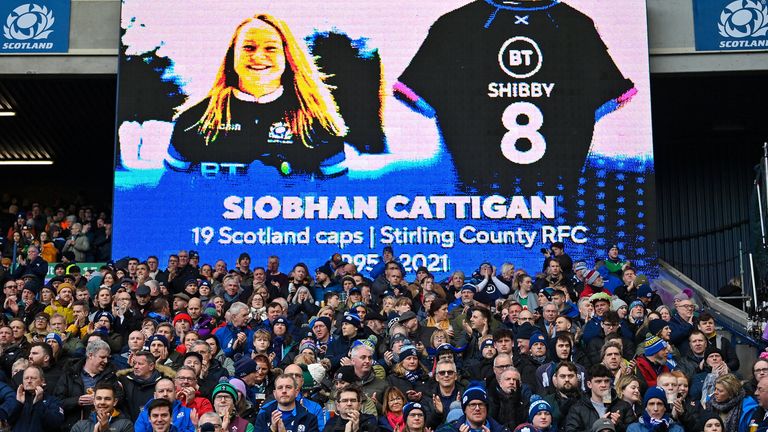 Applause is held for the late Scotland Women's Rugby player Siobhan Cattigan (Getty Images)
