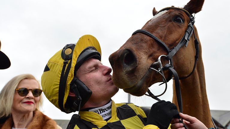 Paul Townend kisses State Man after his victory in the Morgiana Hurdle