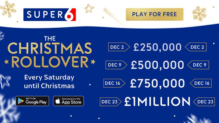 The Super 6 Christmas Rollover is coming to town. Play for free for a chance to win huge jackpots!