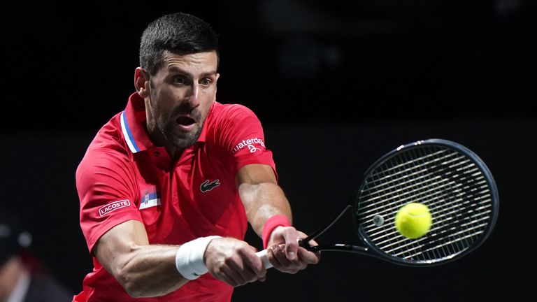Serbia&#39;s Novak Djokovic helped his country through to the semi finals of the Davis Cup