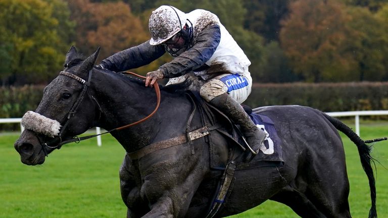Theyseekhimthere ridden by jockey Sean Bowen on their way to winning the Chris Young Memorial 'National Hunt' EBF Novices' Hurdle at Lingfield 