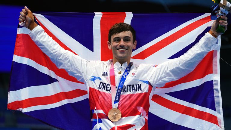Great Britain's Tom Daley won a bronze medal at the Tokyo Olympics for the men's 10 metre platform final