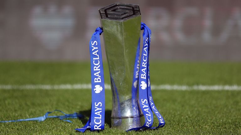 The Barclays Women&#39;s Super League trophy during the Barclays Women&#39;s Super League match at the Select Car Leasing Stadium, Reading. Picture date: Saturday May 27, 2023.