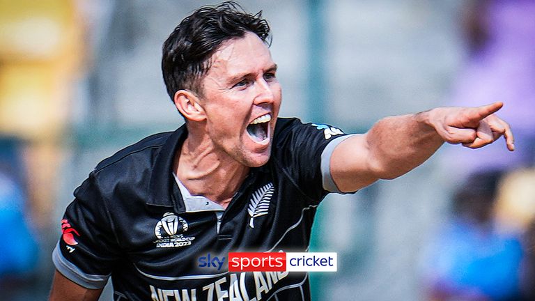 Trent Boult takes two wickets in the same over