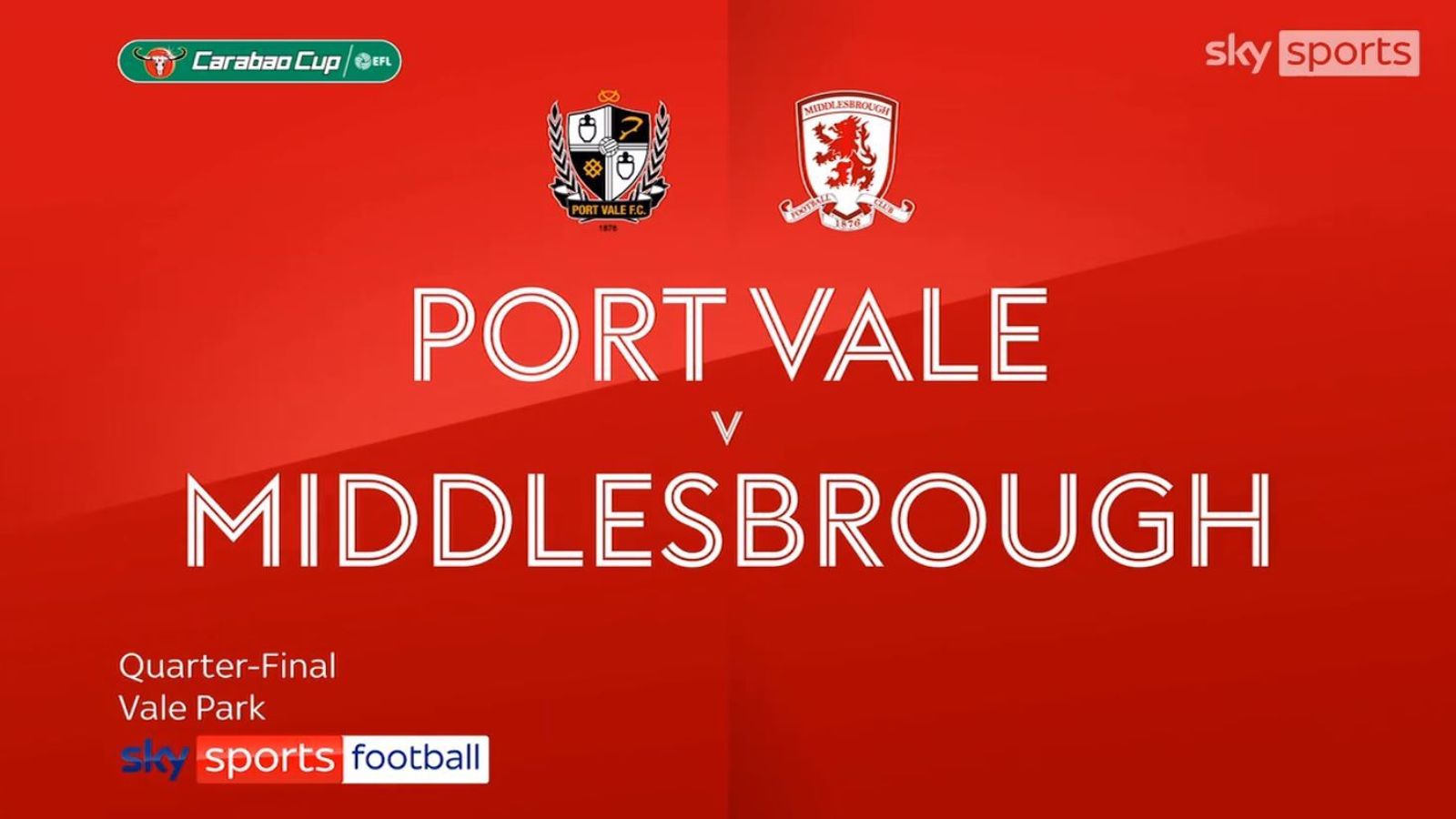 Port Vale 03 Middlesbrough Michael Carrick's Boro reach Carabao Cup