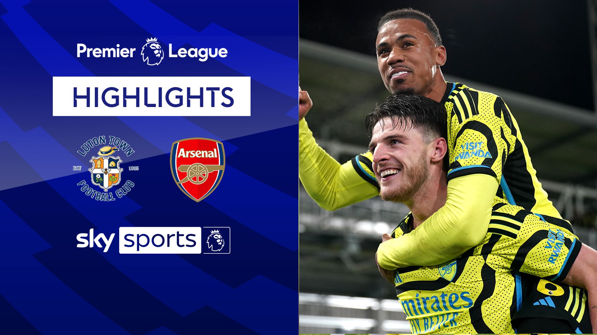 Rice stuns Luton as Arsenal fight back to win in stoppage time