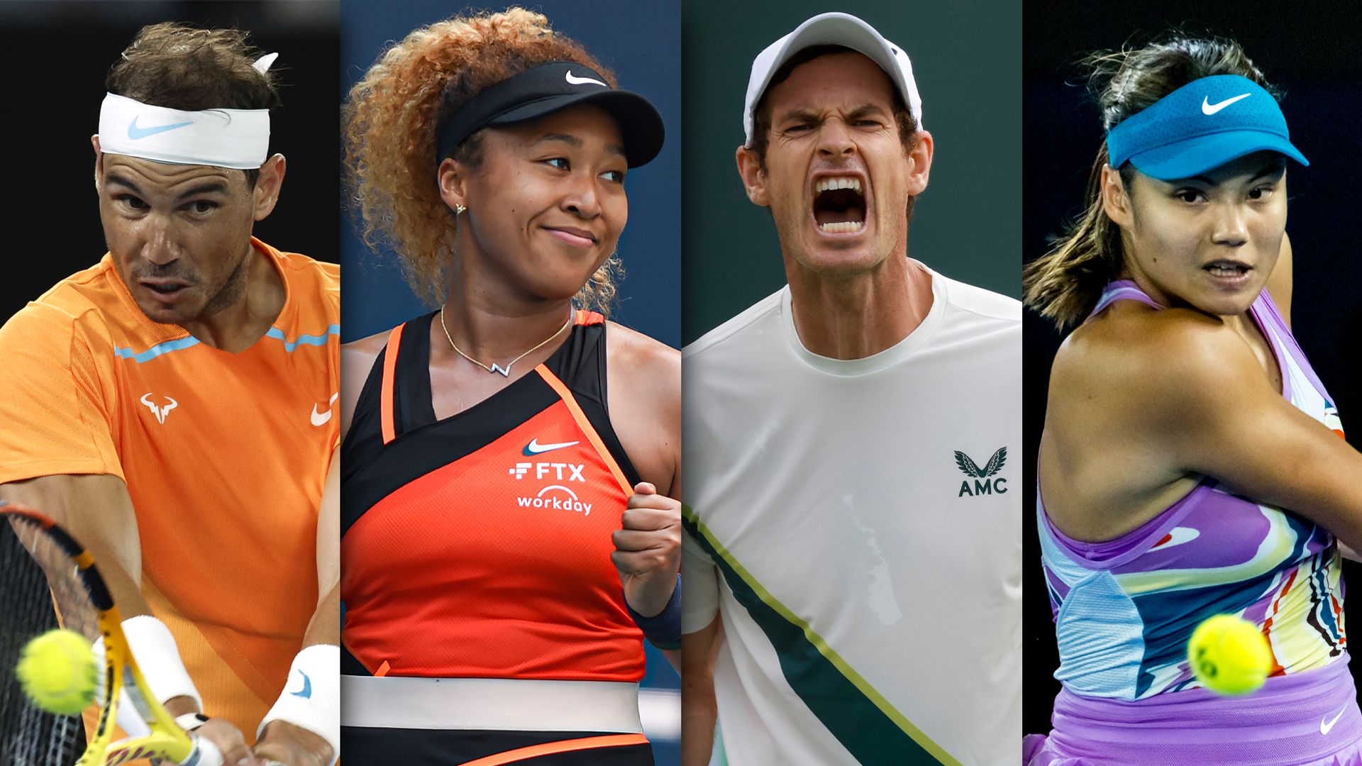 How to watch Nadal, Murray, Osaka and Raducanu over New Year