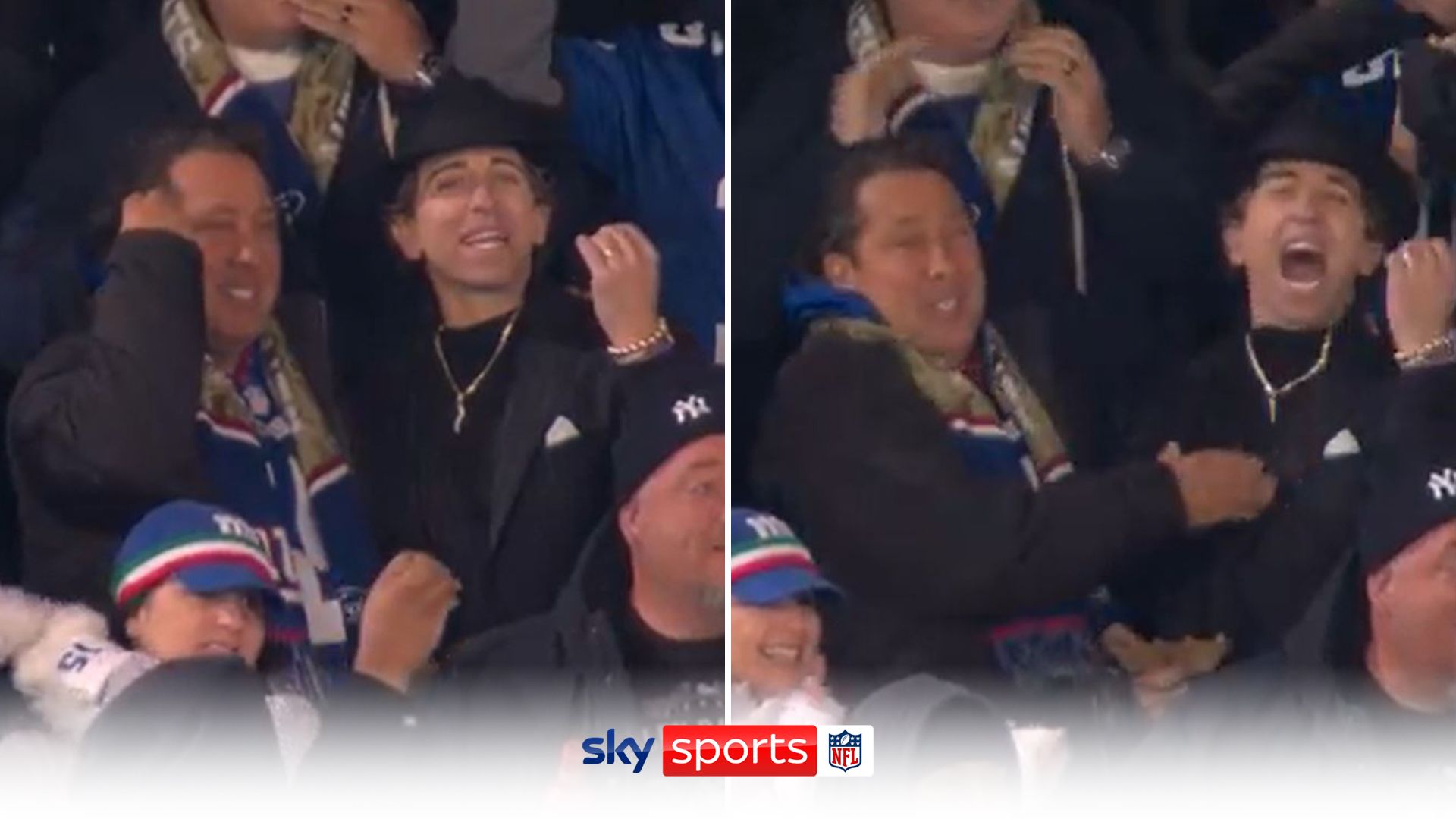 'Kisses everywhere!' - DeVito's dad and agent share the love after Giants TD!