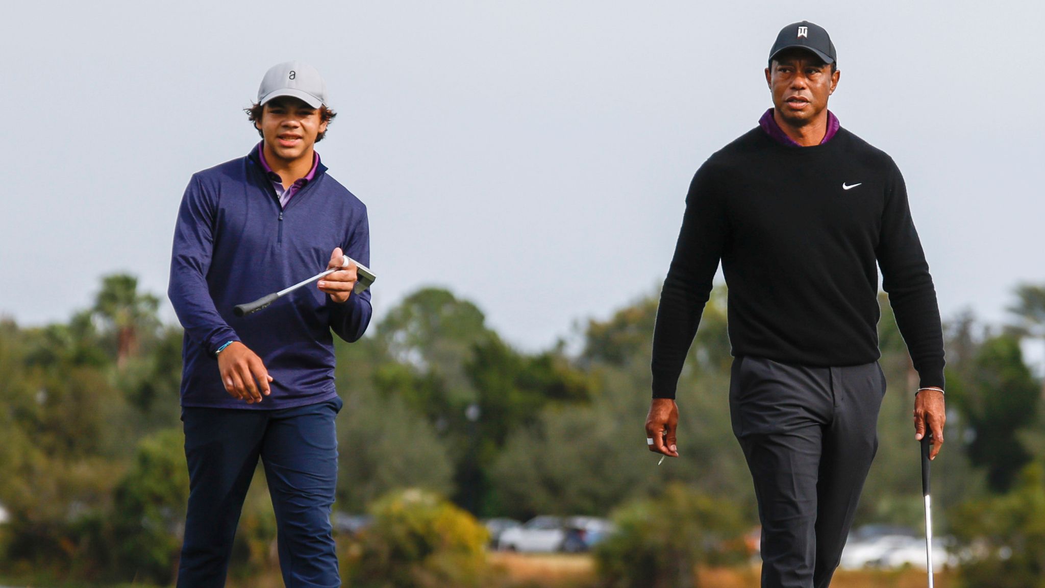 Tiger Woods and son Charlie seven shots off lead at PNC Championship