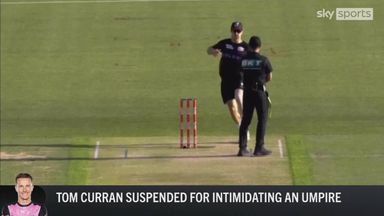 Watch why Curran was banned for intimidating umpire