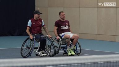 'It's so difficult!' | West Ham's Soucek and Coufal try wheelchair tennis