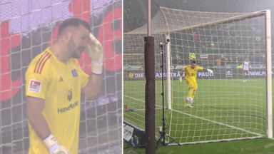 'What on earth has happened!?' | Goalkeeper comically laces ball into own net!