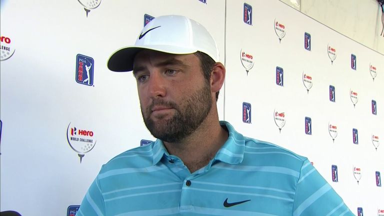 Scottie Scheffler gives his thoughts after winning the Hero World Challenge in the Bahamas