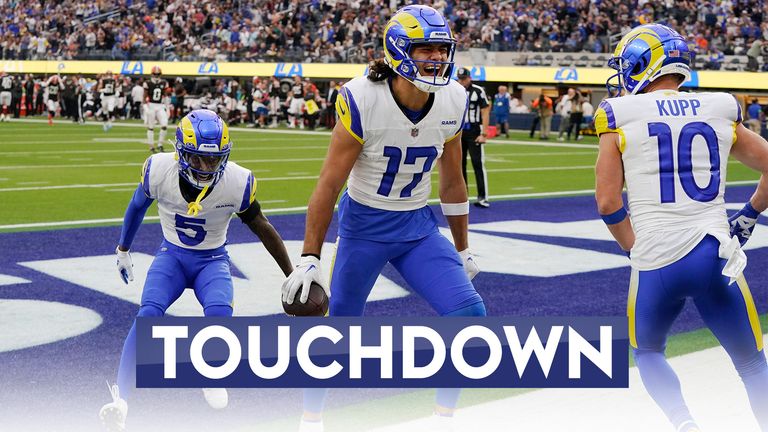 Puka Nacua ran in for the 70-yard touchdown from Matthew Stafford&#39;s pass as the Los Angeles Rams took the lead against the Cleveland Browns.