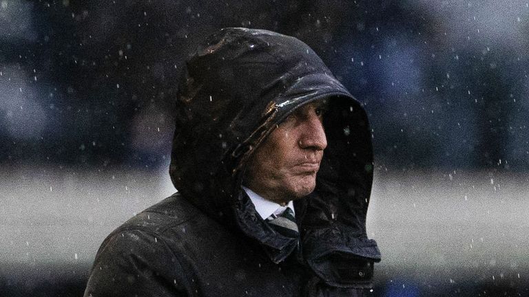 KILMARNOCK, SCOTLAND - DECEMBER 10: Celtic Manager Brendan Rodgers during a cinch Premiership match between Kilmarnock and Celtic at Rugby Park, on December 10, 2023, in Kilmarnock, Scotland. (Photo by Alan Harvey / SNS Group)