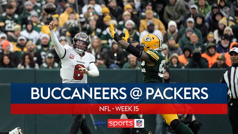 Tampa Bay Buccaneers quarterback Baker Mayfield throws a pass as he is pressured by Green Bay Packers linebacker Rashan Gary