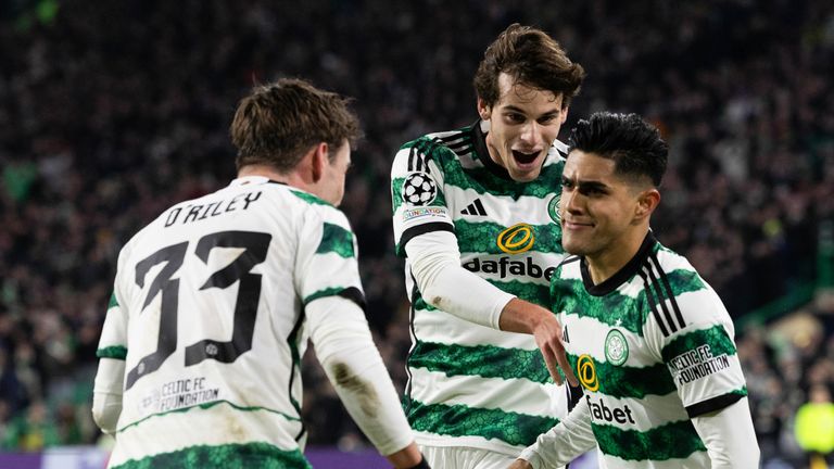 Celtic's Luis Palma celebrates after scoring to make it 1-0 