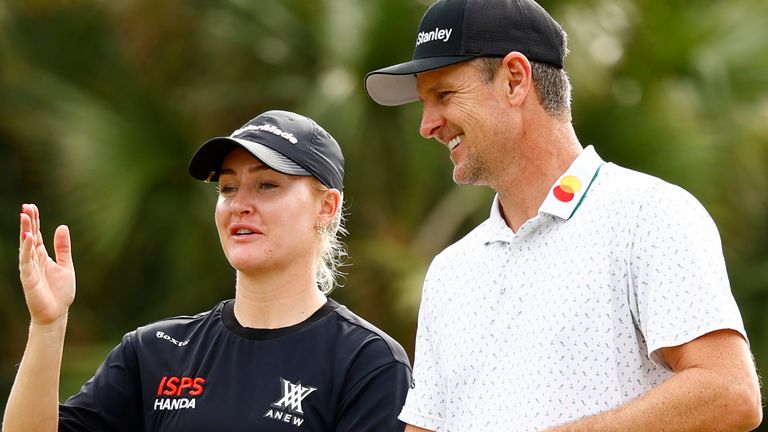 England's Charley Hull and Justin Rose are two shots off the lead after the first round of the Grant Thornton Invitational