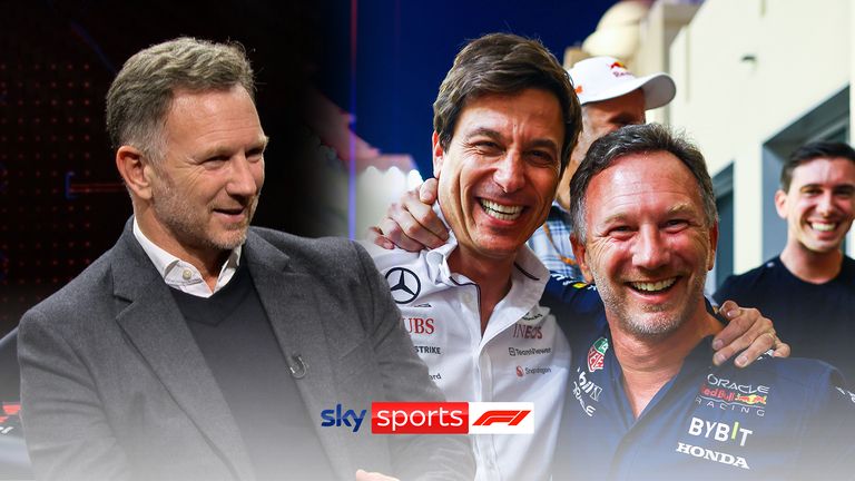 Christian Horner explains the story behind a photo with rival Toto Wolff in the paddock which went viral