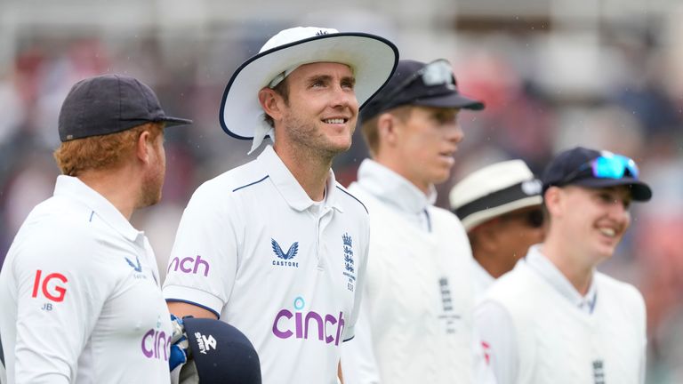 Stuart Broad alongside his England teammates during the 2023 Ashes series