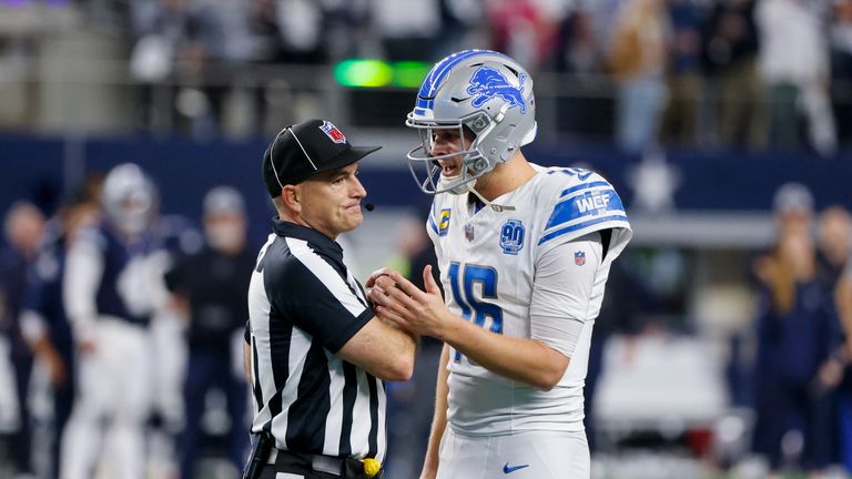 A penalty for illegal touching on Detroit Lions offensive lineman Taylor Decker negates the potential game-winning two-point conversion.