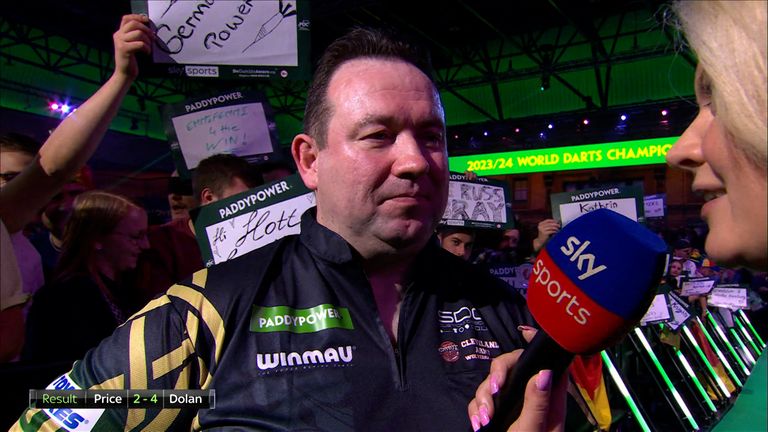 Brendan Dolan admitted he was very happy to avoid a final set against Gerwyn Price