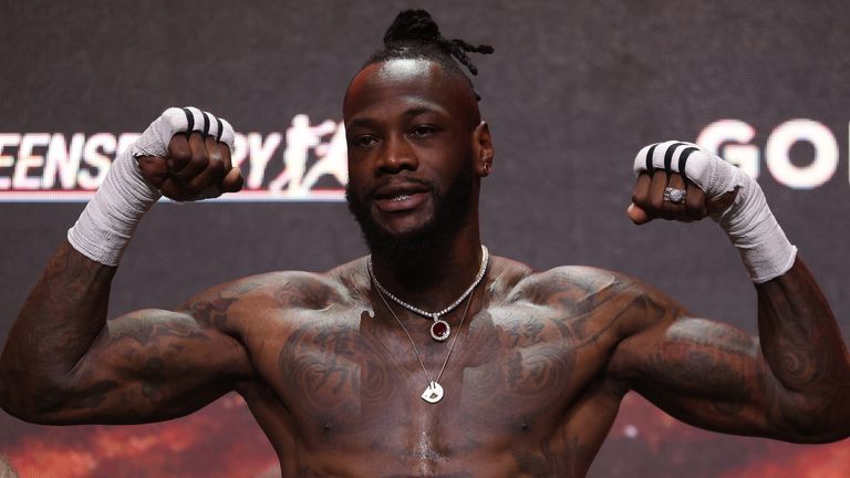 Riydah, Saudi Arabia: Deontay Wilder and Joseph Parker Weigh In ahead of their Heavyweight Contest tomorrow night..22 December 2023.Picture By Mark Robinson Matchroom Boxing.  . Deontay Wilder.  