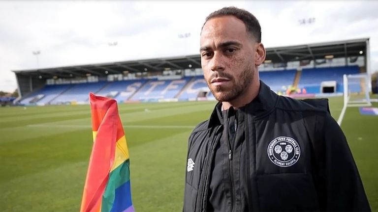 Elliott Bennett put himself forward to be Shrewsbury Town's Rainbow Laces ambassador in October 2022