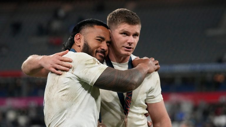 England's Owen Farrell (right) and Manu Tuilagi during the recent Rugby World Cup