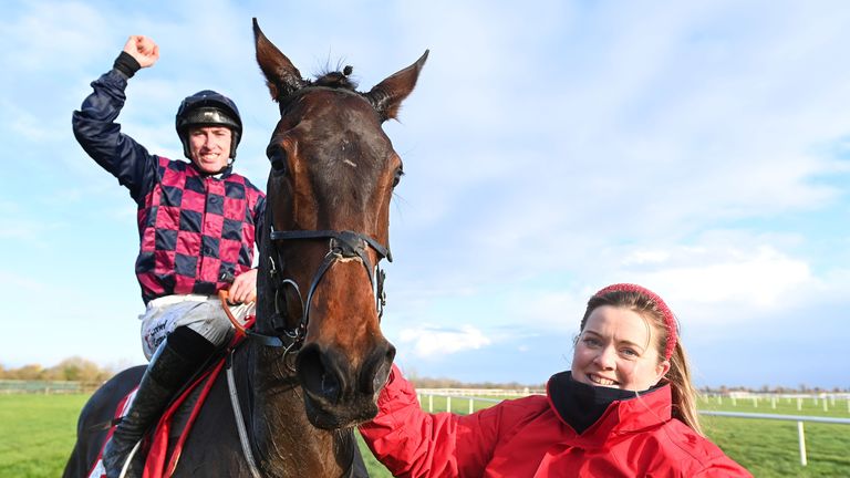 Farren Glory and Jack Kennedy after winning for owner Niall Michael Earls and trainer Gordon Elliott