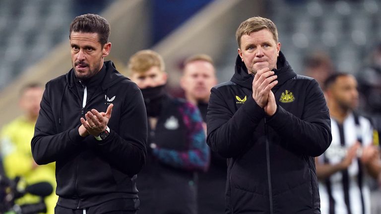 Kris Boyd believes Eddie Howe's job might be in danger following Newcastle's group stage exit from the Champions League, but Paul Merson is adamant the Englishman has done brilliantly since joining the club in 2021.