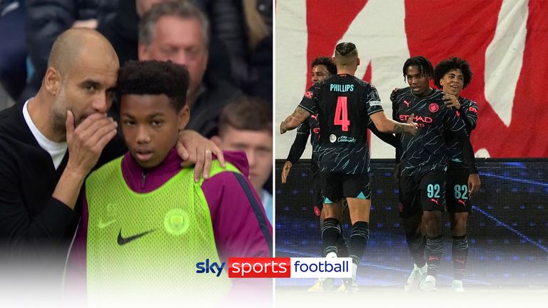Having been given advice by Pep Guardiola in 2017 as a ball boy, Micah Hamilton scored on his Manchester City debut as they made it six wins from six in the Champions League group stage.
