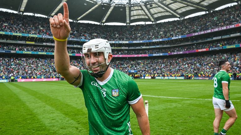 Aaron Gillane of Limerick after the GAA Hurling All-Ireland Senior Championship final match between Kilkenny and Limerick at Croke Park in Dublin
