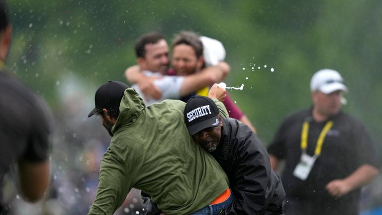 Josh Antmann, Andrew Coltart and Jamie Spence discuss the moment Adam Hadwin was tackled by security as Nick Taylor celebrated winning the Canadian Open!