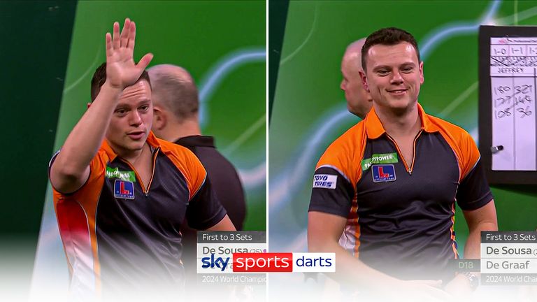 Jeffrey de Graaf apologised to the Ally Pally crowd who were eager to see a nine-dart leg, but got it done in ten darts against Jose de Sousa