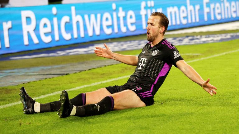 Harry Kane scored Bayern Munich's second goal with a blistering shot outside the box