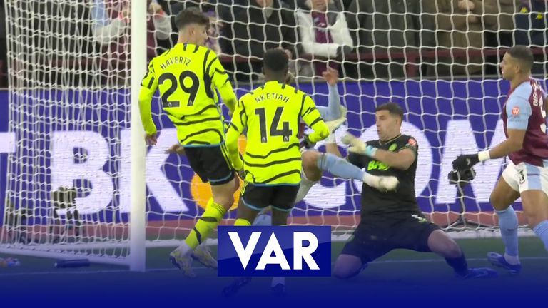 Havertz and Nketiah see Arsenal's late goal against Aston Villa disallowed by VAR