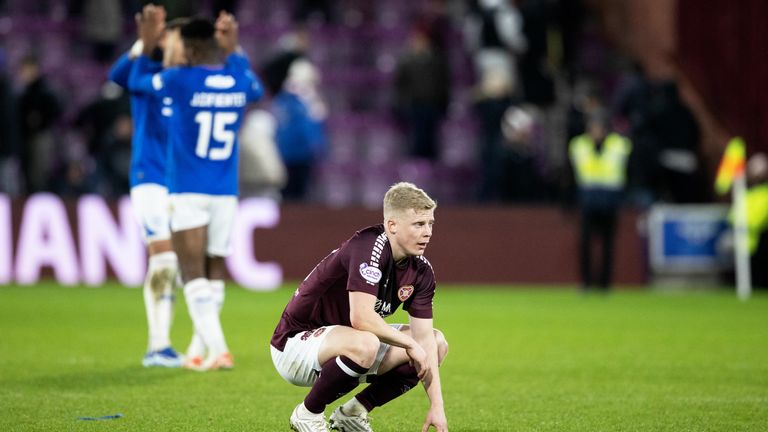 Hearts lost to Rangers in midweek