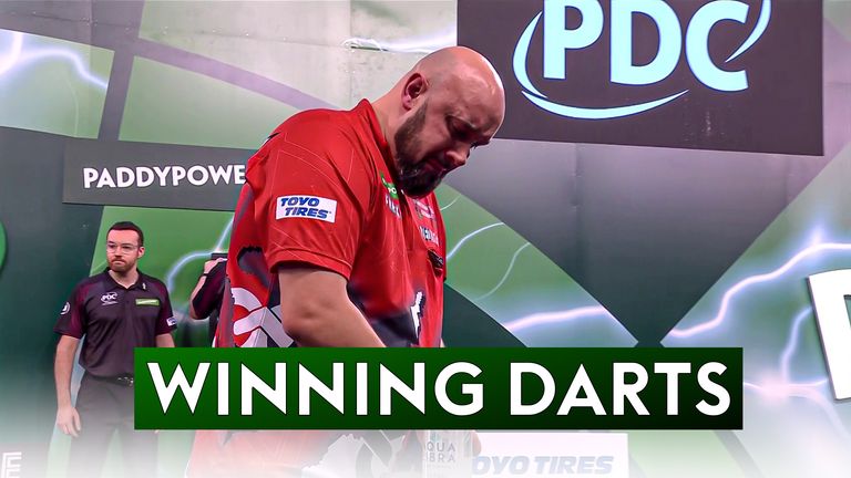 Jamie Hughes showed his emotions after his first ever win at the World Darts Championship