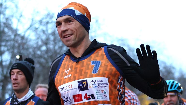 Kevin Sinfield completes seventh ultra-marathon in as many days to raise funds for those affected by motor neurone disease