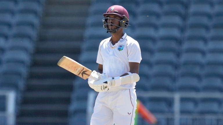 West Indies captain Kraigg Brathwaite during the fourth day of the second test match between South Africa and West Indies, at the Wanderers Stadium in Johannesburg back in March 2023 (AP Photo/Themba Hadebe)