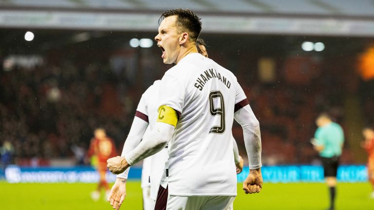 Hearts' Lawrence Shankland opened the scoring