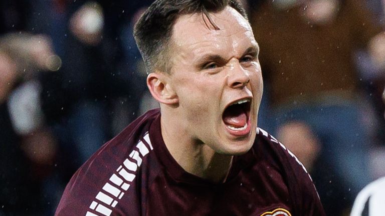 Lawrence Shankland scores the opener for Hearts against St Mirren