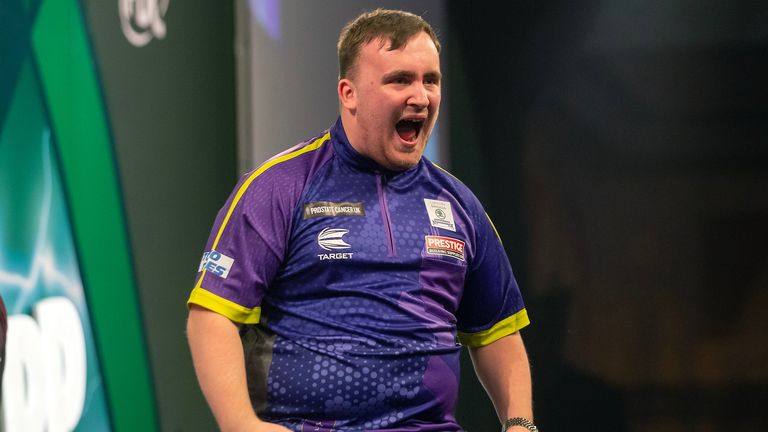 Luke Littler at the World Darts Championship