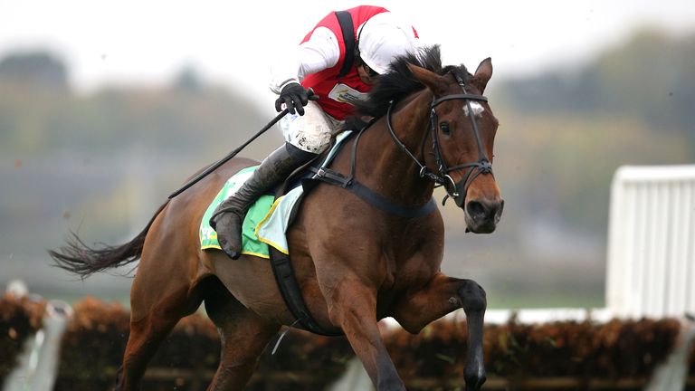 Molly Ollys Wishes ridden by jockey Harry Skelton wins the Bet365 Mares&#39; Hurdle during day two of The bet365 Charlie Hall Meeting at Wetherby 