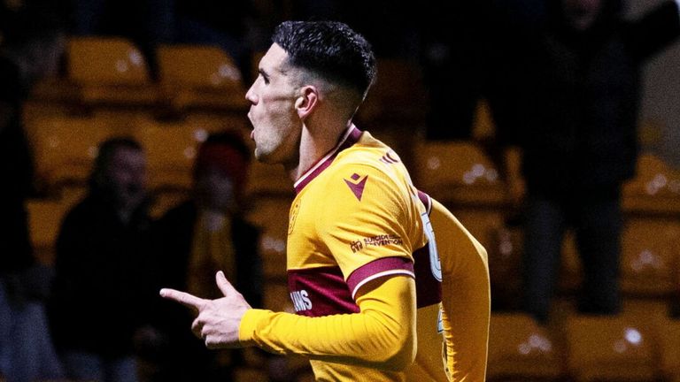 Motherwell's Conor Wilkinson made it 3-3 late in stoppage time at Fir Park
