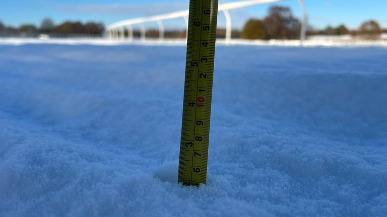 Newcastle have had 5cm of snow on the track since Friday night