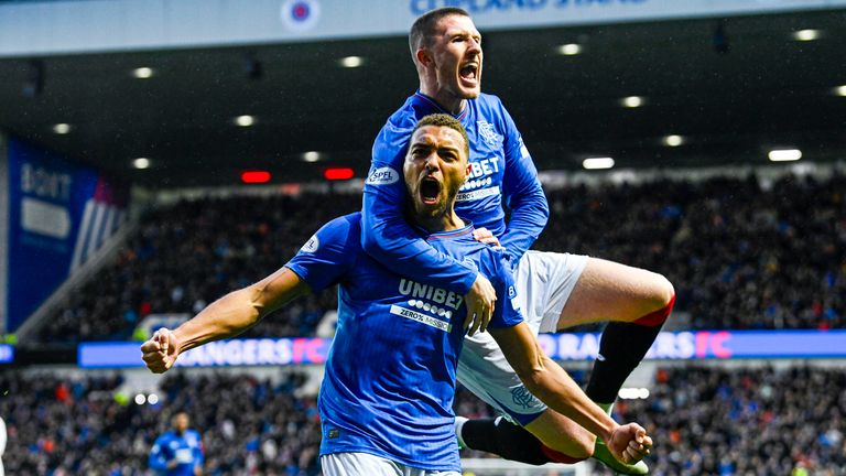 Rangers' Cyriel Dessers made it 1-1 against Dundee